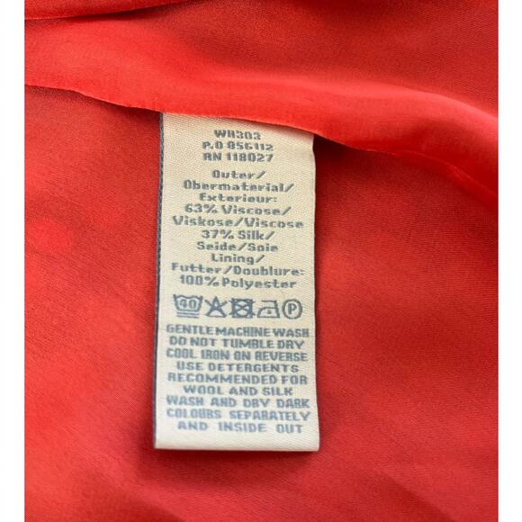 Boden Geometric Dot Silk Blend Wrap Dress | Size 6 R, Brown Coral Olive, WH303 - Picture 12 of 12